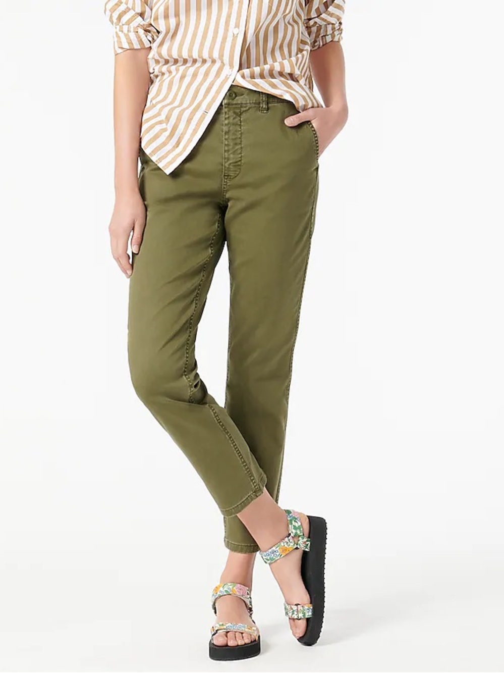 J crew green slim chino pants size 29